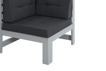 Husarn Hörnmodul Utomhus - Hörndel i Trä för Uteplats - Grå / Svarta dynor - Utemöbler & utemiljö - Loungemöbler - Loungeset & loungegrupp