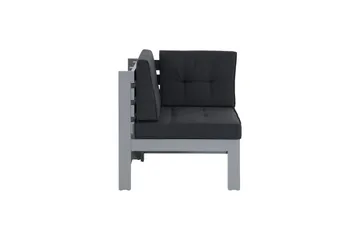 Husarn Hörnmodul Utomhus - Hörndel i Trä för Uteplats - Grå / Svarta dynor - Utemöbler & utemiljö - Loungemöbler - Loungeset & loungegrupp