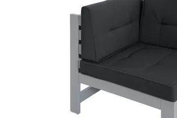 Husarn Hörnmodul Utomhus - Hörndel i Trä för Uteplats - Grå / Svarta dynor - Utemöbler & utemiljö - Loungemöbler - Loungeset & loungegrupp