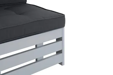 Husarn Mittmodul Utomhus - Mittendel i Trä för Uteplats - Grå / Svarta dynor - Utemöbler & utemiljö - Loungemöbler - Loungeset & loungegrupp