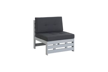 Husarn Mittmodul Utomhus - Mittendel i Trä för Uteplats - Grå / Svarta dynor - Utemöbler & utemiljö - Loungemöbler - Loungeset & loungegrupp
