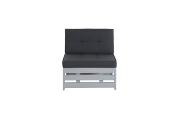 Husarn Mittmodul Utomhus - Mittendel i Trä för Uteplats - Grå / Svarta dynor - Utemöbler & utemiljö - Loungemöbler - Loungeset & loungegrupp