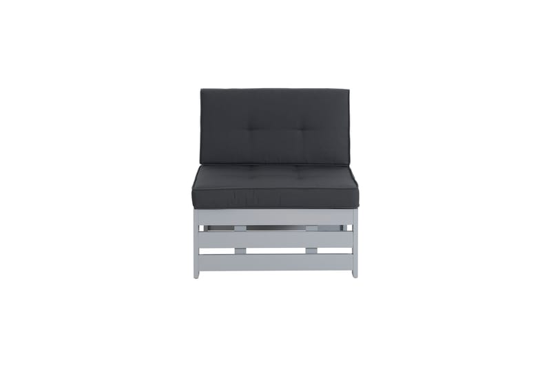Husarn Mittmodul Utomhus - Mittendel i Trä för Uteplats - Grå / Svarta dynor - Utemöbler & utemiljö - Loungemöbler - Loungeset & loungegrupp