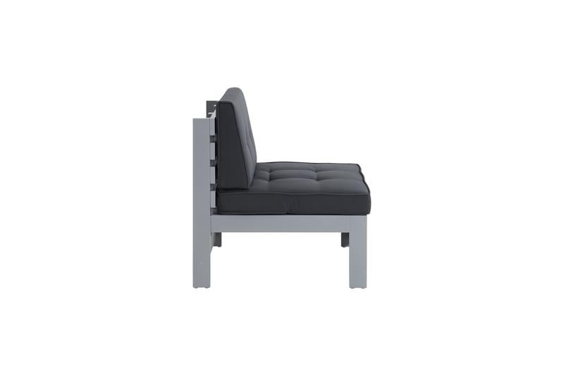 Husarn Mittmodul Utomhus - Mittendel i Trä för Uteplats - Grå / Svarta dynor - Utemöbler & utemiljö - Loungemöbler - Loungeset & loungegrupp