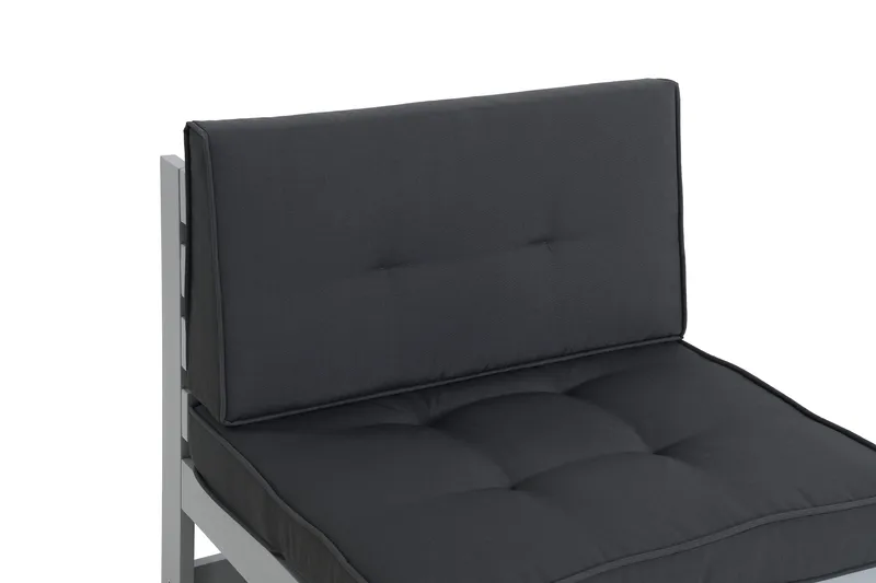 Husarn Mittmodul Utomhus - Mittendel i Trä för Uteplats - Grå / Svarta dynor - Utemöbler & utemiljö - Loungemöbler - Loungeset & loungegrupp