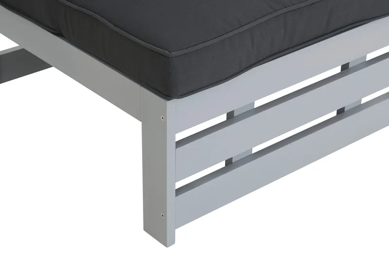 Husarn Mittmodul Utomhus - Mittendel i Trä för Uteplats - Grå / Svarta dynor - Utemöbler & utemiljö - Loungemöbler - Loungeset & loungegrupp