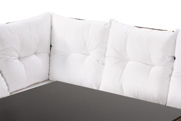 James Loungegrupp utomhus - Soffgrupp till trädgård 5-sits - Loungeset konstrotting utemöbler - Brun / Vita dynor - Utemöbler & utemiljö - Loungemöbler - Loungeset & loungegrupp
