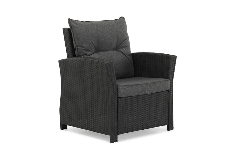 James Loungegrupp utomhus - Soffgrupp till uteplats 5-sits - Loungeset konstrotting utemöbler - Aintwood - Svart / Gråa dynor - Utemöbler & utemiljö - Loungemöbler - Loungeset & loungegrupp