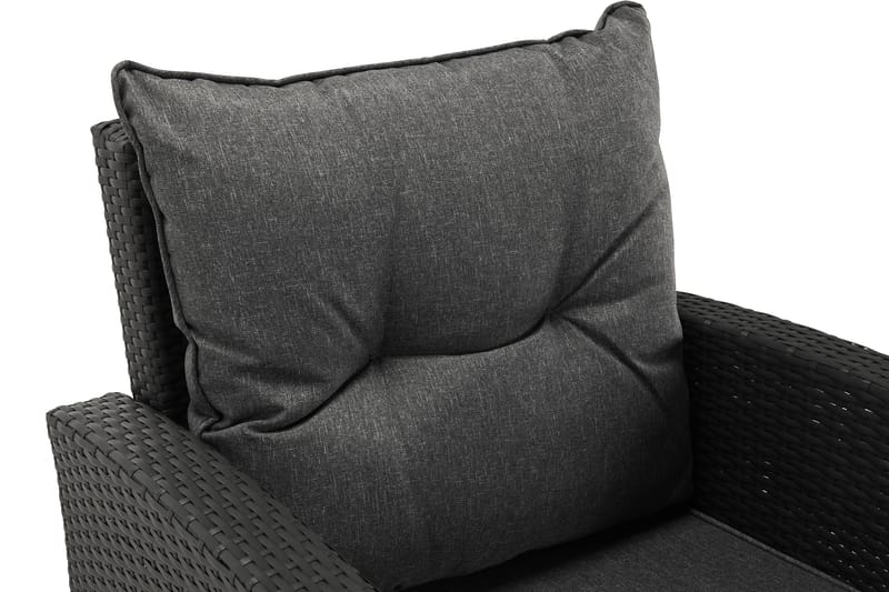 James Loungegrupp utomhus - Soffgrupp till uteplats 5-sits - Loungeset konstrotting utemöbler - Aintwood - Svart / Gråa dynor - Utemöbler & utemiljö - Loungemöbler - Loungeset & loungegrupp