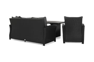 James Loungegrupp utomhus - Soffgrupp till uteplats 5-sits - Loungeset konstrotting utemöbler - Aintwood - Svart / Gråa dynor - Utemöbler & utemiljö - Loungemöbler - Loungeset & loungegrupp