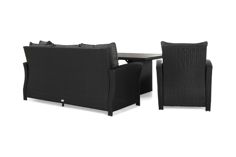 James Loungegrupp utomhus - Soffgrupp till uteplats 5-sits - Loungeset konstrotting utemöbler - Aintwood - Svart / Gråa dynor - Utemöbler & utemiljö - Loungemöbler - Loungeset & loungegrupp
