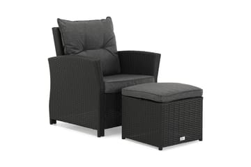 James Loungegrupp utomhus - Soffgrupp till uteplats 5-sits - Loungeset konstrotting utemöbler - Aintwood - Svart / Gråa dynor - Utemöbler & utemiljö - Loungemöbler - Loungeset & loungegrupp