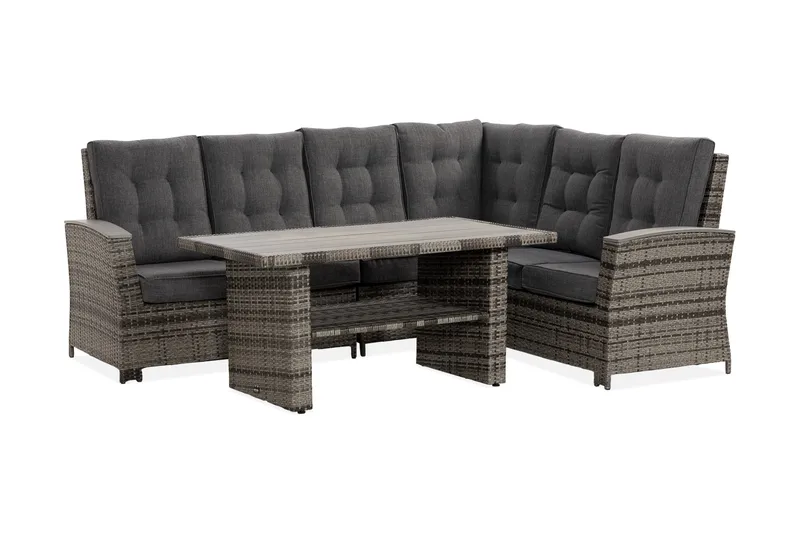 James Lyx Loungegrupp Vändbar - Grå / Svarta dynor - Utemöbler & utemiljö - Loungemöbler - Loungeset & loungegrupp