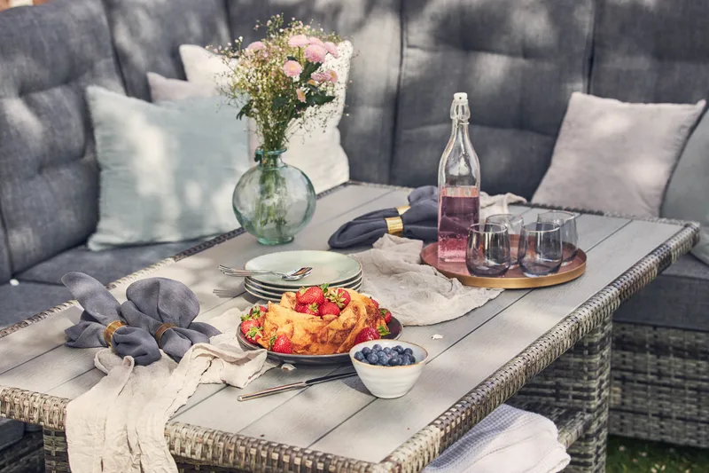 James Lyx Loungegrupp Vändbar - Grå / Svarta dynor - Utemöbler & utemiljö - Loungemöbler - Loungeset & loungegrupp