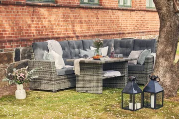 James Lyx Loungegrupp Vändbar - Grå / Svarta dynor - Utemöbler & utemiljö - Loungemöbler - Loungeset & loungegrupp