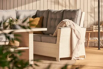 James Lyx Loungegrupp Vändbar - Vit / Gråa dynor - Utemöbler & utemiljö - Loungemöbler - Loungeset & loungegrupp
