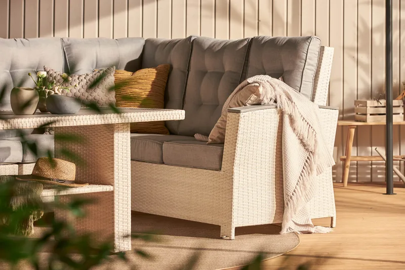 James Lyx Loungegrupp Vändbar - Vit / Gråa dynor - Utemöbler & utemiljö - Loungemöbler - Loungeset & loungegrupp