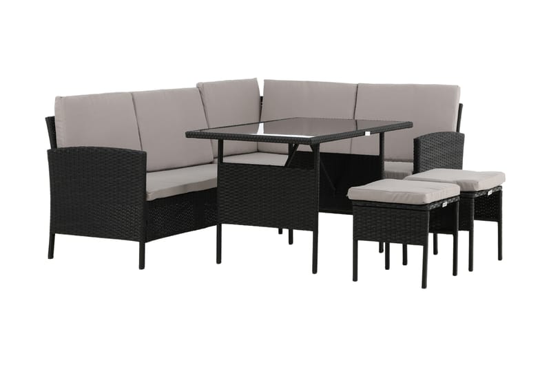 Knock Hörnsoffa Utomhus - Svart - Utemöbler & utemiljö - Loungemöbler - Loungeset & loungegrupp