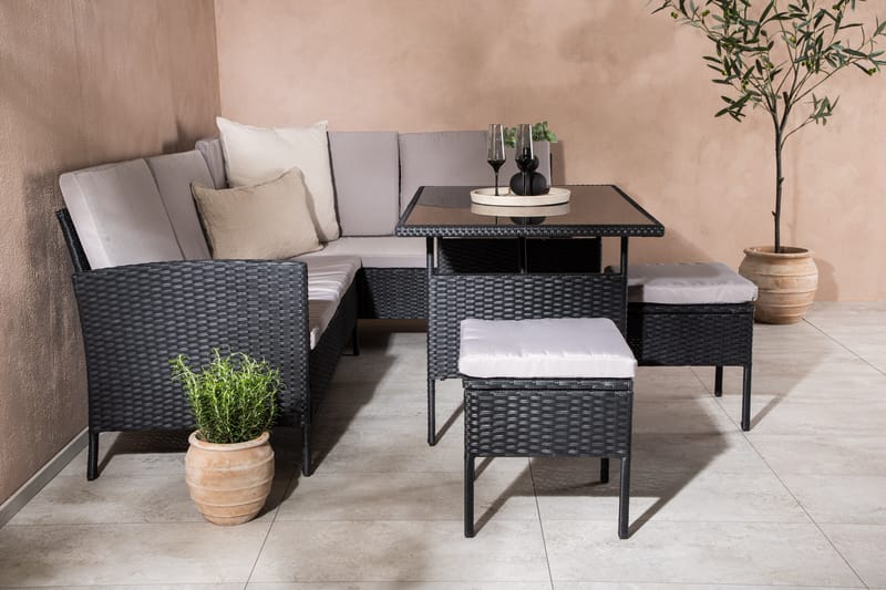 Knock Hörnsoffa Utomhus - Svart - Utemöbler & utemiljö - Loungemöbler - Loungeset & loungegrupp