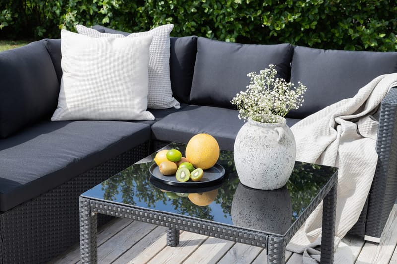 Kuba Loungegrupp Utomhus med Dynor - Svart - Utemöbler & utemiljö - Loungemöbler - Loungeset & loungegrupp