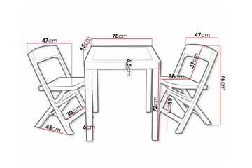 Liten 2- sits matgrupp Utomhus - Litet cafeset i plast för balkong terrass uteplats - Antracit - Utemöbler & utemiljö - Loungemöbler - Loungeset & loungegrupp