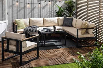 Loungegrupp Aspvik - Svart / Beiga dynor - Utemöbler & utemiljö - Loungemöbler - Loungeset & loungegrupp