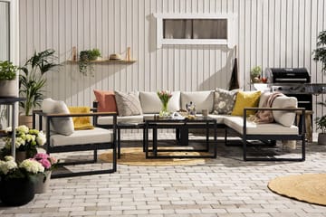 Loungegrupp Aspvik - Svart / Beiga dynor - Utemöbler & utemiljö - Loungemöbler - Loungeset & loungegrupp