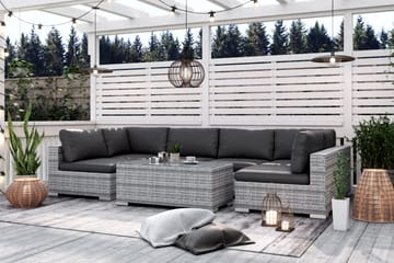 Loungegrupp Bahamas 6-sits Bord - Grå - Utemöbler & utemiljö - Loungemöbler - Loungeset & loungegrupp