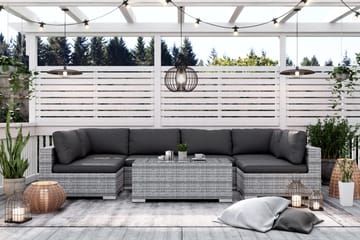 Loungegrupp Bahamas 6-sits Bord - Grå - Utemöbler & utemiljö - Loungemöbler - Loungeset & loungegrupp