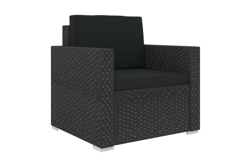 Loungegrupp för trädgården med dynor 11 delar konstrotting s - Svart - Loungeset & loungegrupp - Soffgrupp utomhus