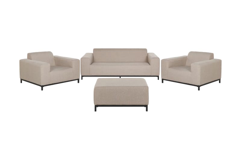 Loungegrupp Hughen 5-sits - Beige/Svart - Loungeset & loungegrupp - Soffgrupp utomhus