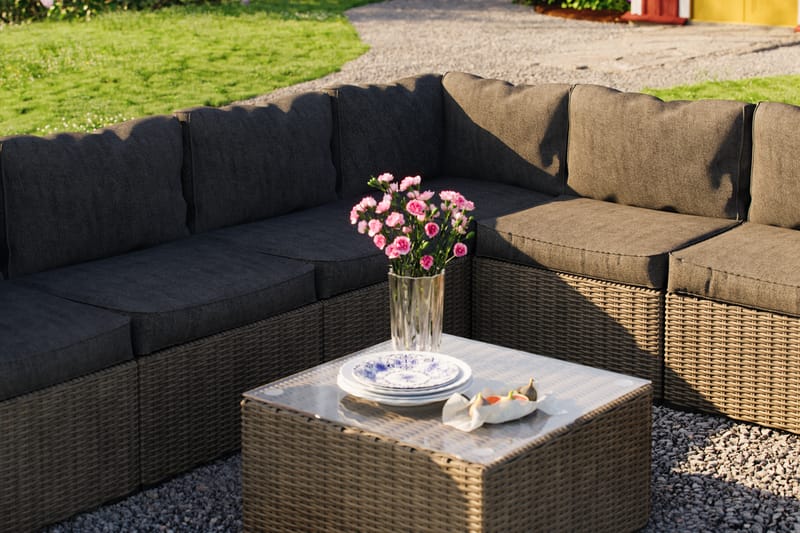 Loungegrupp Marcus - Brun / Sand / Gråa dynor - Utemöbler & utemiljö - Loungemöbler - Loungeset & loungegrupp