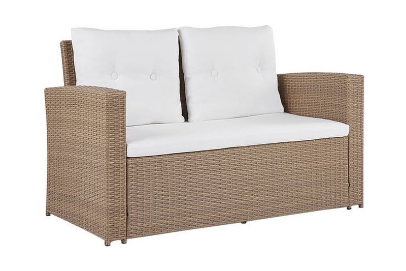 Loungegrupp Utomhus 4-sits konstrotting ljusbrun LUCA - Trä/natur - Utemöbler & utemiljö - Loungemöbler - Loungeset & loungegrupp