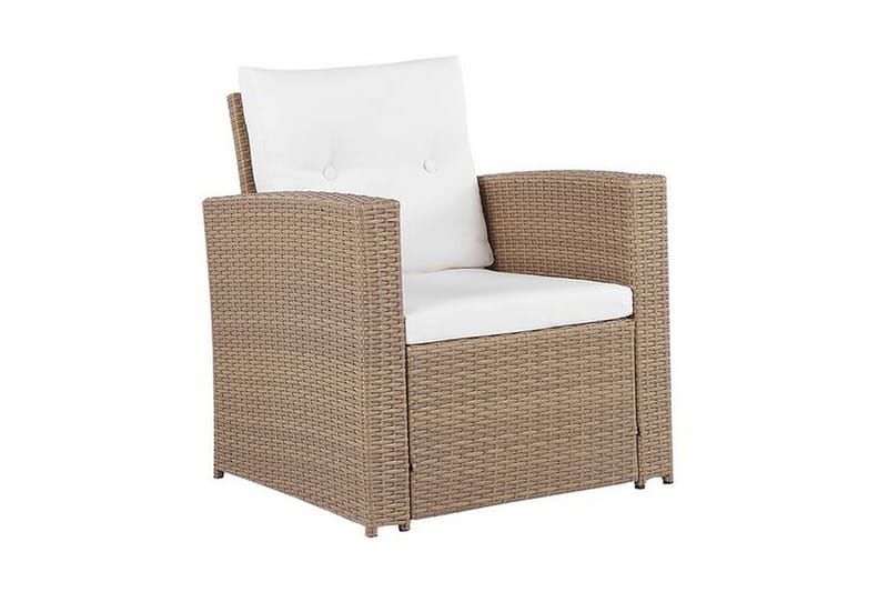 Loungegrupp Utomhus 4-sits konstrotting ljusbrun LUCA - Trä/natur - Utemöbler & utemiljö - Loungemöbler - Loungeset & loungegrupp