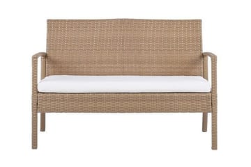 Loungegrupp Utomhus 4-sits konstrotting ljusbrun MARSALA - Trä/natur - Utemöbler & utemiljö - Loungemöbler - Loungeset & loungegrupp