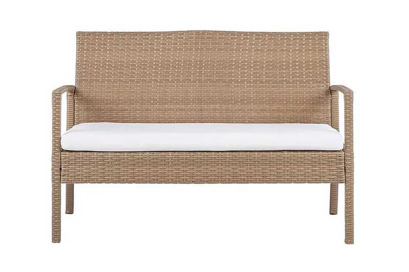 Loungegrupp Utomhus 4-sits konstrotting ljusbrun MARSALA - Trä/natur - Utemöbler & utemiljö - Loungemöbler - Loungeset & loungegrupp