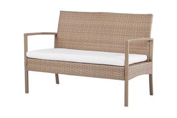 Loungegrupp Utomhus 4-sits konstrotting ljusbrun MARSALA - Trä/natur - Utemöbler & utemiljö - Loungemöbler - Loungeset & loungegrupp