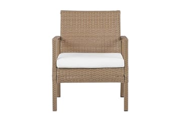 Loungegrupp Utomhus 4-sits konstrotting ljusbrun MARSALA - Trä/natur - Utemöbler & utemiljö - Loungemöbler - Loungeset & loungegrupp