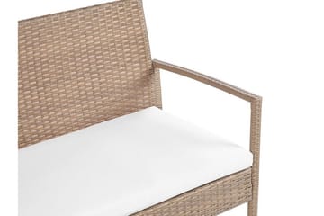 Loungegrupp Utomhus 4-sits konstrotting ljusbrun MARSALA - Trä/natur - Utemöbler & utemiljö - Loungemöbler - Loungeset & loungegrupp