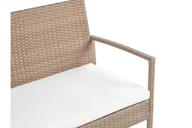 Loungegrupp Utomhus 4-sits konstrotting ljusbrun MARSALA - Trä/natur - Utemöbler & utemiljö - Loungemöbler - Loungeset & loungegrupp