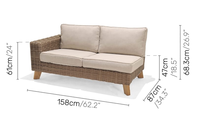 Loungegrupp Utomhus Bahamas 3-4-sits - Beige - Utemöbler & utemiljö - Loungemöbler - Loungeset & loungegrupp
