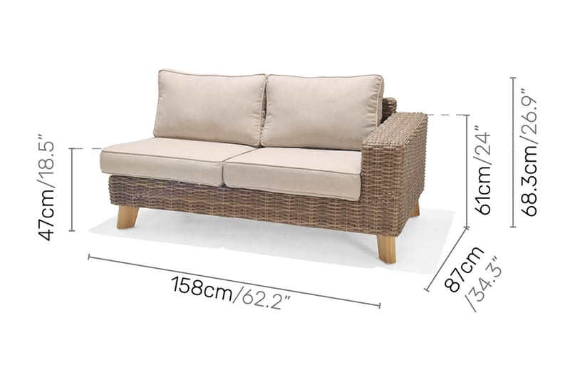 Loungegrupp Utomhus Bahamas 4-sits - Beige - Utemöbler & utemiljö - Loungemöbler - Loungeset & loungegrupp