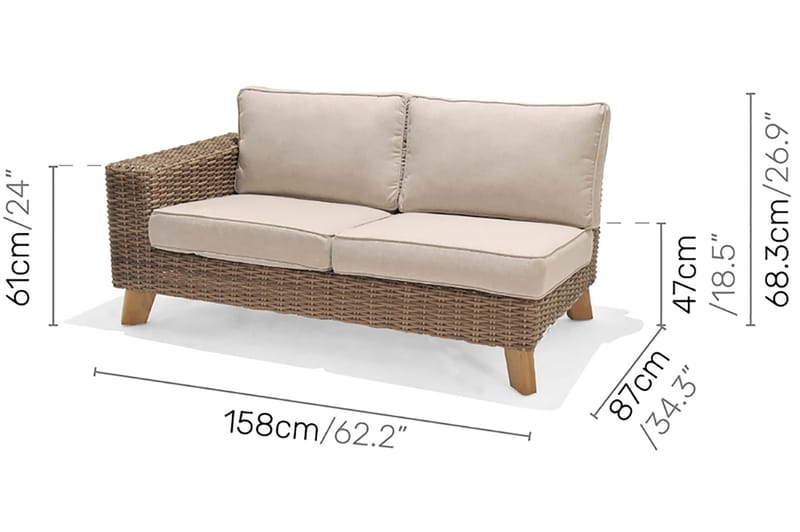 Loungegrupp Utomhus Bahamas 5-sits - Beige - Utemöbler & utemiljö - Loungemöbler - Loungeset & loungegrupp