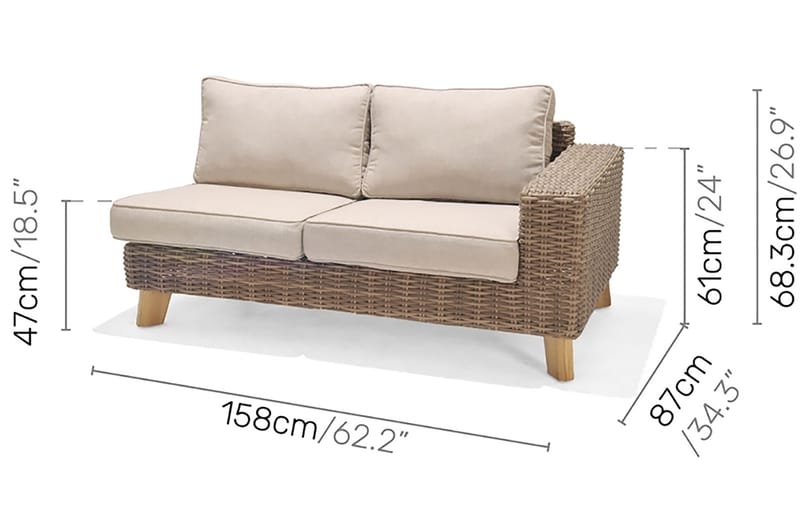 Loungegrupp Utomhus Bahamas 5-sits - Beige - Utemöbler & utemiljö - Loungemöbler - Loungeset & loungegrupp