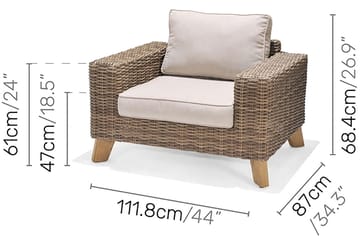 Loungegrupp Utomhus Bahamas 5-sits - Beige - Utemöbler & utemiljö - Loungemöbler - Loungeset & loungegrupp