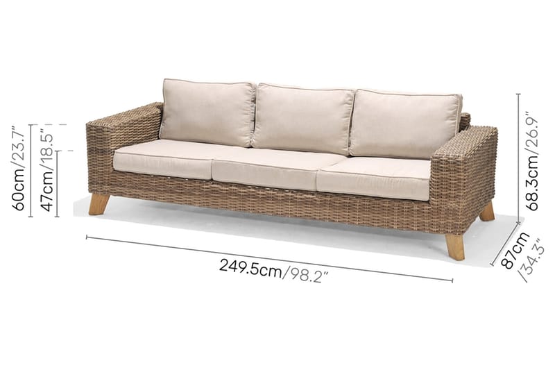 Loungegrupp Utomhus Bahamas 6-sits - Beige - Utemöbler & utemiljö - Loungemöbler - Loungeset & loungegrupp