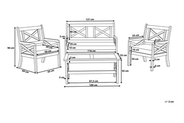 Loungegrupp Utomhus Baltic 100 cm - Vit - Utemöbler & utemiljö - Loungemöbler - Loungeset & loungegrupp
