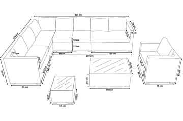 Loungegrupp Utomhus Comfy 76 cm - Vit - Utemöbler & utemiljö - Loungemöbler - Loungeset & loungegrupp