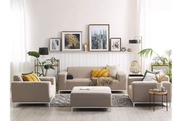 Loungegrupp Utomhus Hughen 5-sits - Beige - Utemöbler & utemiljö - Loungemöbler - Loungeset & loungegrupp