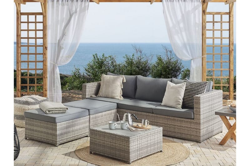 Loungegrupp Utomhus rottig grå SABBIA - Grå - Utemöbler & utemiljö - Loungemöbler - Loungeset & loungegrupp